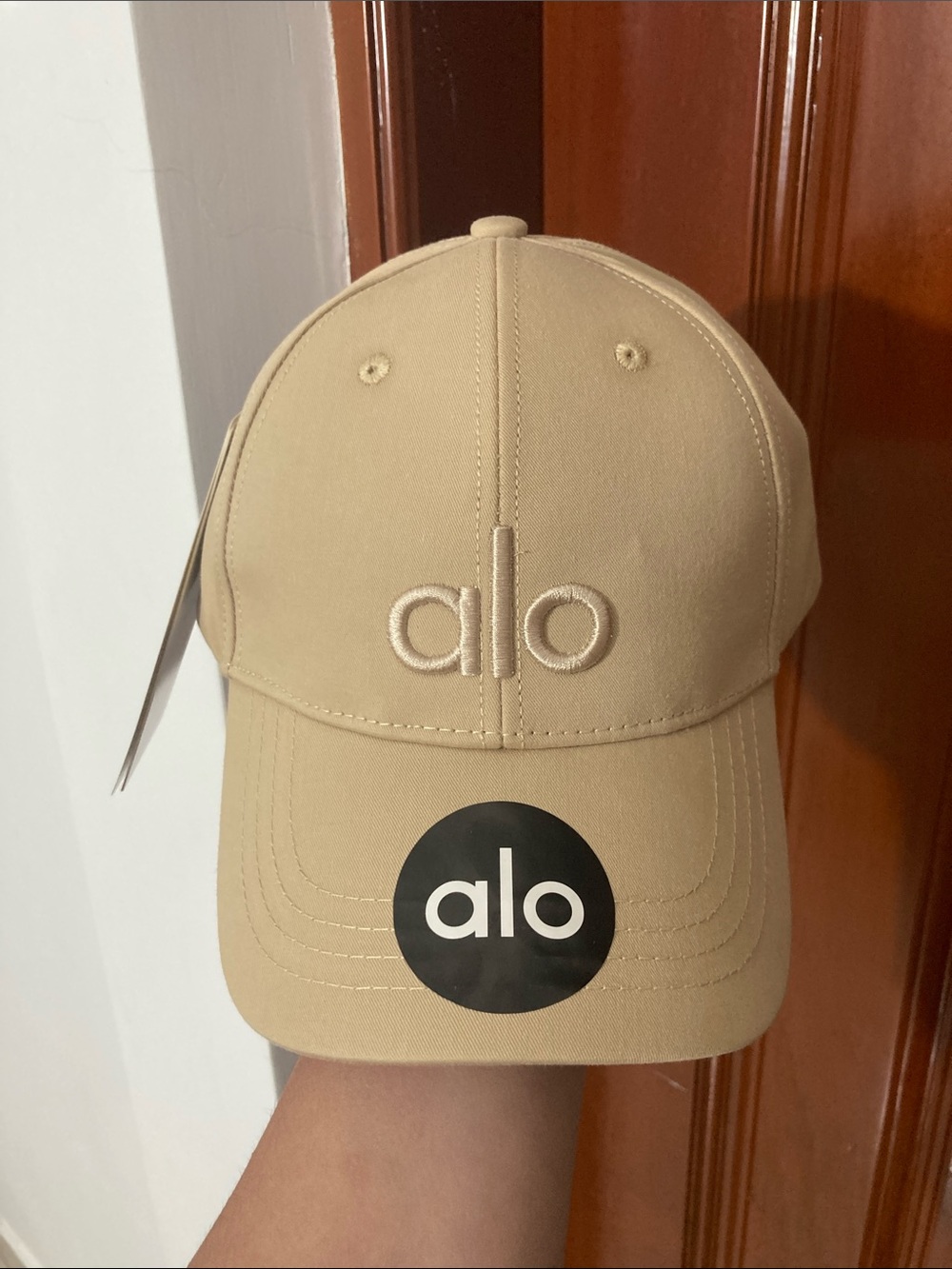ALO Yoga Beige Baseball Cap with Embroidered Logo